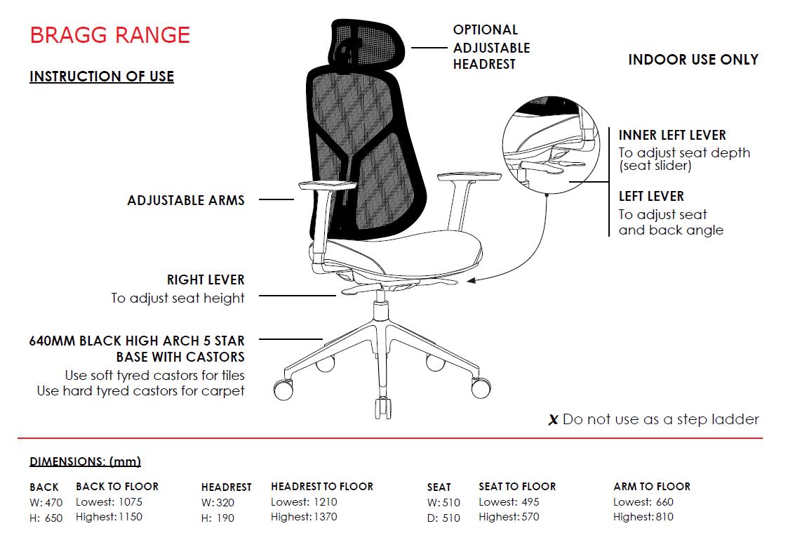 BRAGG EXECUTIVE MESH BACK CHAIR