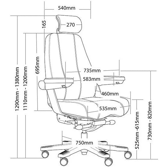 CORSA EXECUTIVE HEAVY DUTY LEATHER CHAIR - 200KG