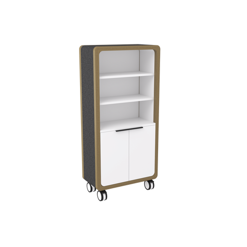 Mobile Half Locker/ Half Bookcase
