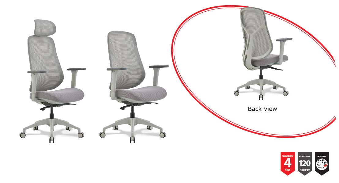 IVORY EXECUTIVE MESH BACK CHAIR