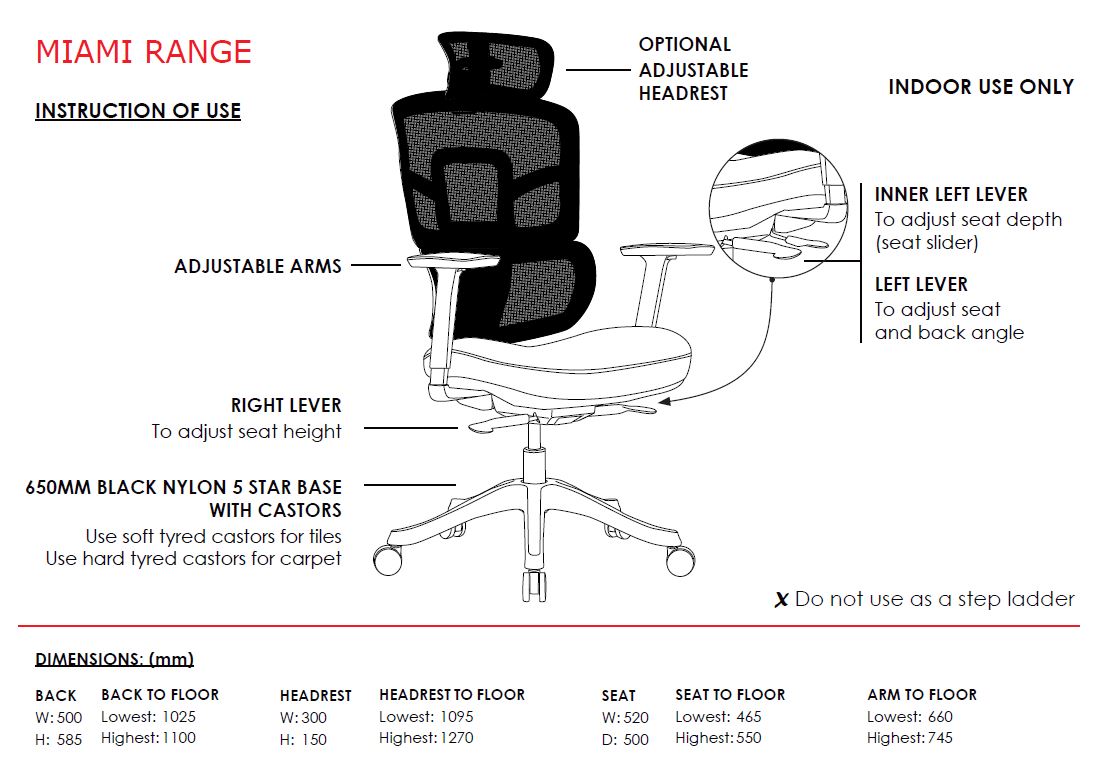 MIAMI EXECUTIVE MESH BACK CHAIR