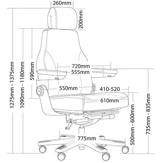 STANZA EXECUTIVE HEAVY DUTY LEATHER CHAIR - 230KG